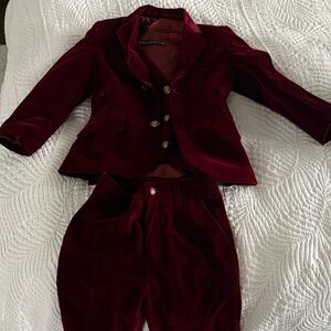 Boys’ Burgundy Velvet Suit Set